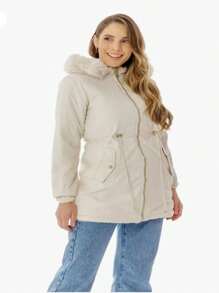 Women Trench Coats - 奶油色 - 查看 1
