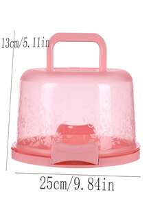 Fashionable Transparent Cake Box With Lid, Dustproof, Anti-Odor, For Cake Preservation And Storage, 7-Cup Size - Pink - View 10