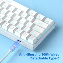 MageGee Star61 Mini 60% RGB Gaming Mechanical Keyboard 61 Keys Wired Hot-Swappable Multi-Device Gaming Keyboard With Customized Blue Whale Switch For Laptop Tablet Gamer