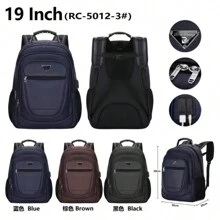 Large Executive PU Leather Backpack For Notebook Work College Reinforced USB Steel Cable - 彩色 - 查看 2