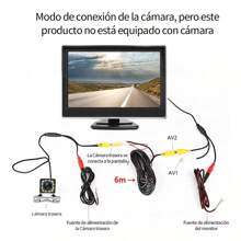 Cámara De Visión Trasera Set 2 En 1 Universal Monitor LED De 4.3 Pulgadas Para Estacionamiento Fácil En Automóvil Coche Y Camioneta Kit Práctico Ligero De Marcha Atrás Fácil Instalación W1105 - Negro - Ver 8