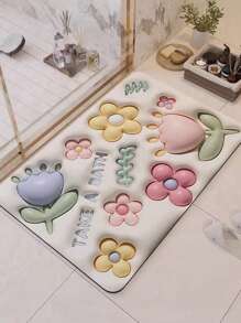 Tapete piso antideslizante con vista 3d suave alfombra absorbente antiderrapante para entrada y baño 60x40 cm - Multicolor - Ver 1