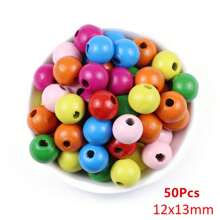 6-300 pezzi di colorate perline rotonde di legno, 4-25mm, dipinte, accessori per gioielli fai-da-te e artigianato
