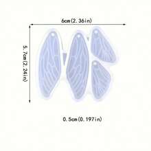 1pc Dragonfly Wings Silicone Mold For Resin Jewelry Making - DIY Insect Wings Earrings And Pendants Casting Mold With Hole - Easy To Use And Durable - Clear - View 6