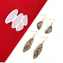 1pc Dragonfly Wings Silicone Mold For Resin Jewelry Making - DIY Insect Wings Earrings And Pendants Casting Mold With Hole - Easy To Use And Durable - Clear - View 5