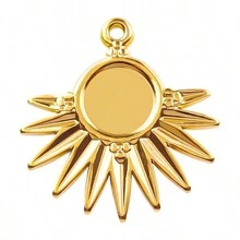 Bộ 5 mặt dây chuyền trang sức hoa hướng dương bằng thép không gỉ 304 phóng đại dùng để làm vòng tay/vòng cổ/bông tai DIY, phụ kiện trang trí mạ chân không 18k - phụ kiện inox - Xem 14