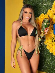 Women Bikini Sets - 黑色 - 查看 2