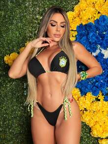 Women Bikini Sets - 黑色 - 查看 1