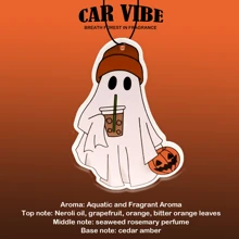 Funny Ghost Car Aroma Diffuser Air Freshener Vent Clip With Cartoon Pendant, BLACKICE Scented For Car Vent Car Rearview Mirror Hanging Fragrance Car Aromatherapy Tablet, Car Interior Decoration,