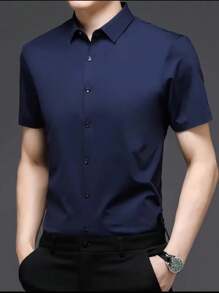 Men Shirts - 藏蓝色 - 查看 2