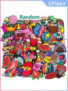 CFinke Pack of 30/60/100/200pcs Random Shoe Charms for Shoes, PVC Random Different Cute Shoe Charms for Girl Boy Women, Shoe Decoration Charms Gift - Multicolor - View 1