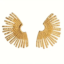Exaggerated Popular Fan-Shaped Earrings In European And American Style