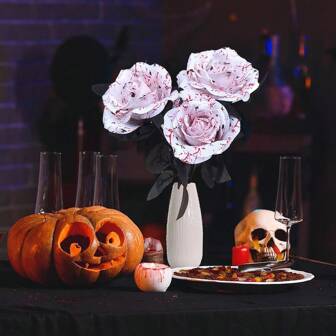 Halloween Rose Hairpin Headpiece Halloween Cosplay Costume For Women  White