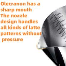 Stainless Steel Latte Art Cup With Scale, Coffee Decorating Tool For Cafe School Supplies - Silver - View 5