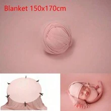 150X170cm 新生儿摄影道具背景布套装柔软面料摄影棚配件婴儿摆姿架毯子弹力布婴儿沐浴家庭装饰礼物婴儿沐浴复活节礼物适合女孩/男孩 - 彩色 - 查看 16