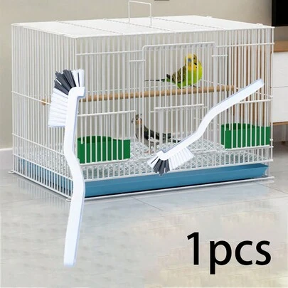 1 cái/2 cái Bàn chải vệ sinh lồng chim cán dài, Bàn chải vệ sinh lồng chuột đồng, Đồ dùng cho thú cưng, Bàn chải lồng thú cưng, Dành cho vẹt, Sóc, Màu ngẫu nhiên