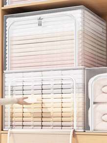 1pc 24L/66LFoldable Transparent Clothes Storage Box - Waterproof Organizer For Clothes And Blankets - Ideal For Student Dormitories And Wardrobe Packing Decorations Decor Festival Decor Room Decor Home Decor Bed Room Decor Bedroom, Organizer, Home Storage, White T Shirt Women, Black Pants Women, Ladies Winter Clothes, Dress,