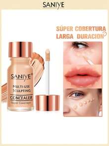 SANIYE corrector líquido R1186 De Textura Ligera A Prueba De Sudor ,Corrector De Imperfecciones - 04 Medium Honey - Ver 7