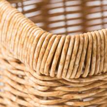 Handmade Woven Wall Hanging Wicker Storage Basket, Imitation Rattan Bread Basket For Kitchen Bathroom And Door - Yellow - View 4