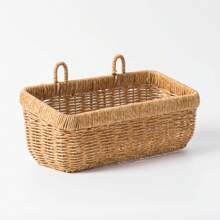Handmade Woven Wall Hanging Wicker Storage Basket, Imitation Rattan Bread Basket For Kitchen Bathroom And Door - Yellow - View 7