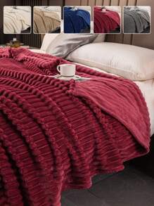 1 chiếc chăn màu trơn, chăn ga gối đệm, mềm mại và ấm áp, không rụng lông, dễ bảo quản, bông xốp, phong cách tối giản, chăn đa năng phù hợp cho ghế sofa, phòng ngủ, phòng khách, có thể dùng làm vật trang trí giường, ghế sofa, ghế dài, dùng được quanh năm, trang trí phòng, có thể giặt máy, phòng khách, khách sạn. - Màu Đỏ Sâu - Xem 2