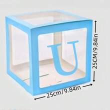 1 Balloon Box With 26 Letters For Color Selection, Used For DIY Custom Name, Birthday Party Background Decoration, Shower Decoration, Gender Display Decoration Blocks,Christmas - Blue - View 14