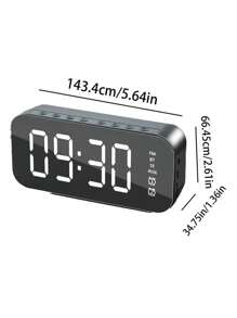 Bocina Bluetooth Altavoz inalámbrico portátil  Reloj digital Despertadorcon Radio FM Sonido Estéreo HD - negro - Ver 6