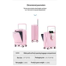 24 英寸宽手柄行李箱，带前开口、后瓶架、20 英寸铝合金拉杆箱、学生旅行密码锁箱和学校书包，学校配件学校用品