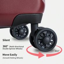 Luggage Sets New Model Expandable ABS+PC 3 Piece Sets With Spinner Wheels Lightweight TSA Lock (20/24/28), Red
