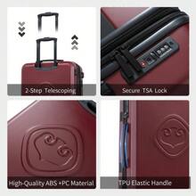 Luggage Sets New Model Expandable ABS+PC 3 Piece Sets With Spinner Wheels Lightweight TSA Lock (20/24/28), Red