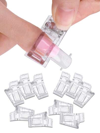 Conjunto de clipes de fixação 10/5/3/1 peça, molde de gel de extensão de unha, para gel de formação rápida, clipe de fixação de molde de unha postiça de gel de extensão de cristal, ferramentas de arte de unha faça você mesmo