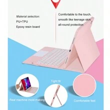 Custodia per tastiera compatibile con Samsung Galaxy Tab S8/S7/S6Lite/A9plus/A8 (rosa), tastiera senza fili circolare magnetica staccabile, protettore, compatibile con custodia per tablet Samsung Galaxy S8/S7/S6Lite/A9plus/A8 con supporto per S Pen
