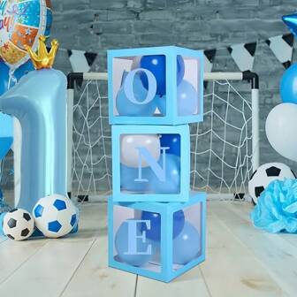 1 Balloon Box With 26 Letters For Color Selection, Used For DIY Custom Name, Birthday Party Background Decoration, Newborn Shower Decoration, Gender Display Decoration Blocks,Christmas