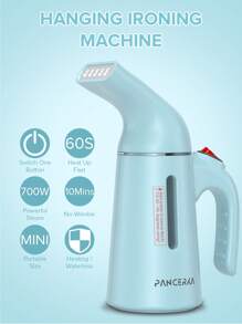 1 件 PANCERKA 衣物蒸汽挂烫机，便携式手持式除皱机，120 毫升大容量，700W 衣物蒸汽挂烫机，强力渗透蒸汽，去除皱纹，适用于家庭、办公室和旅行