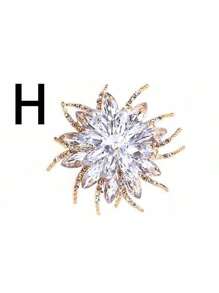 1入組人造水晶裝飾胸針適用於翻領或者胸部 - 黑色 - 查看 13