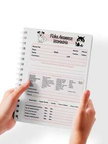 Caderno Ficha Anamnese Veterinária - Tamanho Único - Visão 2