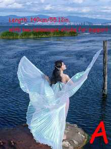 1pc Adult Belly Dance Wings Dance Butterfly Golden Wings Color Shot Props  Dance Performance 360-Degree Cape,Halloween Costume, Holiday Costume Props - Multicolor - View 2