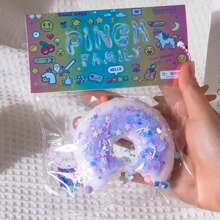 Juguete Squishy de donut para la reducción del estrés con bolsa de PVC - Multicolor - Ver 12