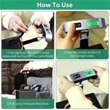 1pc Portable Luggage Scale With Battery, High Precision Travel Digital Hanging Scales With Hook Or With Webbing Belt, LCD Display 50kg 110lbs Electronic Fishing Weighs Weight Balance Tool, 50kg/10g Digital Luggage Scale Electronic Portable Suitcase Travel Weighs With Backlight Electronic Travel Hanging Scales Airplane Webbing Scales