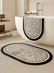 1Pc Bathroom Diatom Mud Floor Mat Absorbent Mat Toilet Door Quick Drying Non-Slip Mat Foot Mat Toilet Kitchen Carpet Soft Rugs - Multicolor - View 9