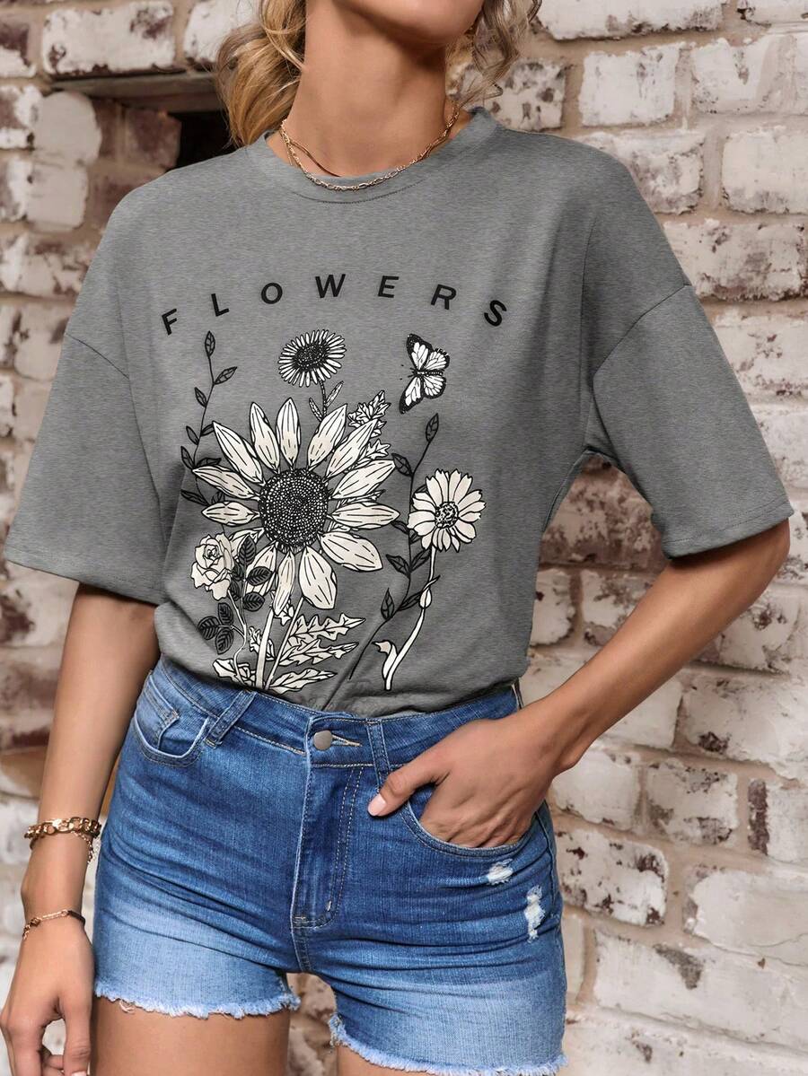 Women T-Shirts - 灰色 - 查看 1