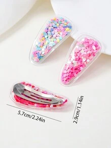 20pcs/Set Girls' Colorful Liquid Glitter Fruit PVC Hair Clips, DIY Bubble Water Drop Hairpins, Everyday Wear - Multicolor - View 5