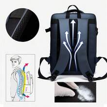 Large Capacity Short-Distance Travel Business Backpack For Men, Fit For Laptops School Backpack Back To School Students Commute Book Bag Large Capacity School Bag For Books Halloween Gifts For Men Fall Christmas Scream Bag For Men Backpack Winter Christmas Gifts Travel Bag - Blue - View 4