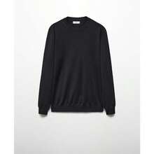 Mango Men's Merino Wool Washable Sweater - Black - View 4