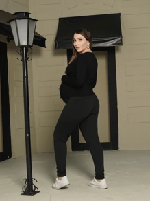 Maternity Blouses - 黑色 - 查看 3