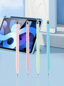 1pc Clear Round Disc Tip Stylus Pen For Capacitive Touchscreen Compatible With IPad Tablet And Mobile Phones, Suitable For Writing, Drawing, Editing And Other Office Work - Transparent Disc Pen Solid Color Stylus Pen - View 1