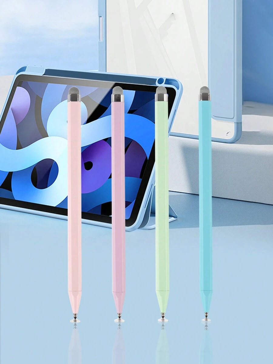 1pc Clear Round Disc Tip Stylus Pen For Capacitive Touchscreen Compatible With IPad Tablet And Mobile Phones, Suitable For Writing, Drawing, Editing And Other Office Work - Transparent Disc Pen Solid Color Stylus Pen - View 1