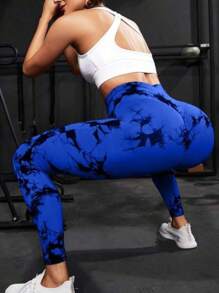 Women Sports Leggings - Xanh đậm - Xem 1