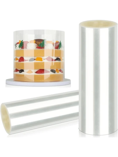 1 件透明纤维素纤维蛋糕圈，透明慕斯蛋糕包装，用于巧克力慕斯蛋糕装饰，多种尺寸可供选择