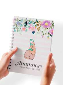 Caderno Ficha Anamnese Alongamento de unhas - Tamanho Único - Visão 1